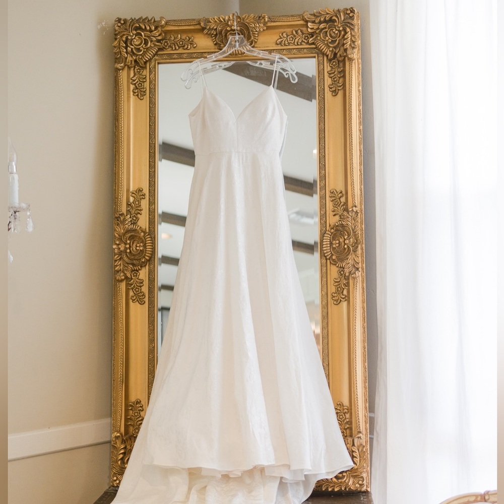 Sachin & Babi Penny V-Neck Jacquard Wedding Gown